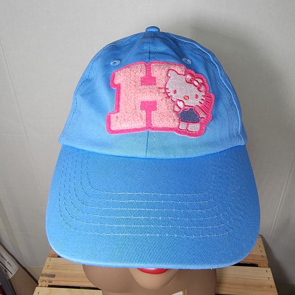 Hello Kitty Adjustable Blue Adult Ballcap Pink "H"
